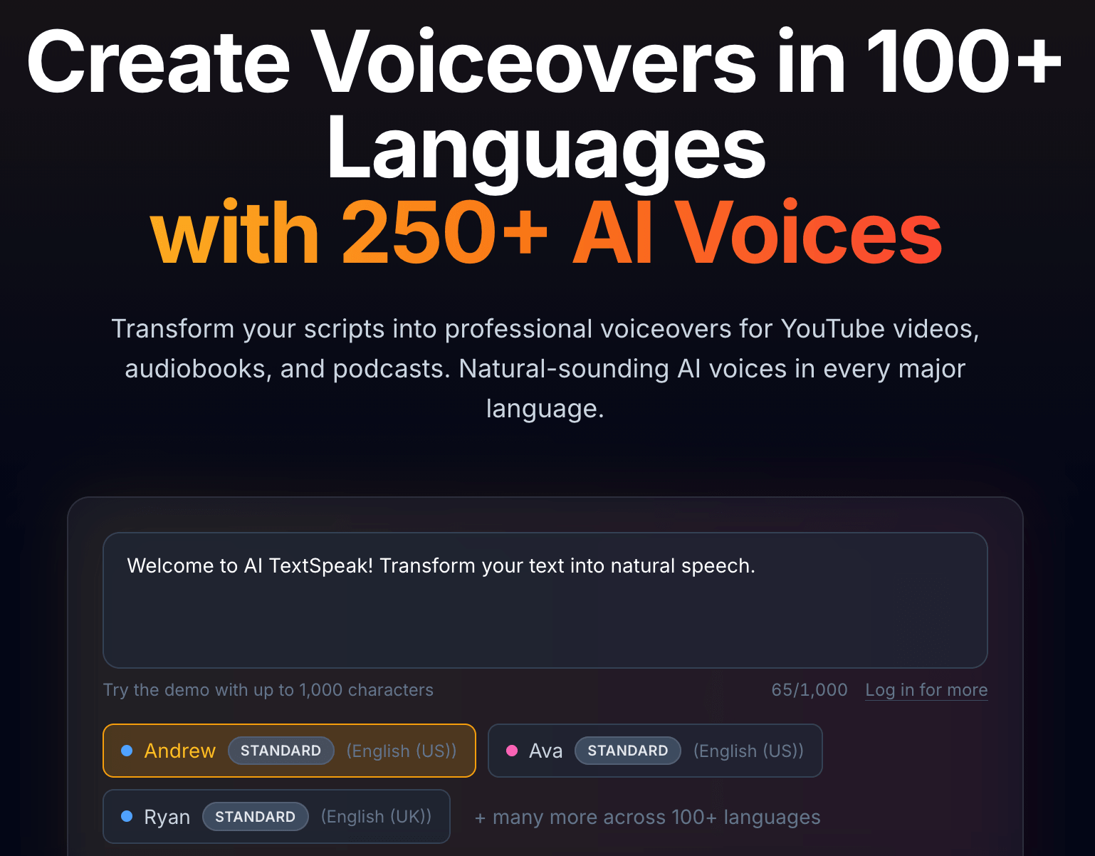 AI TextSpeak Screenshot
