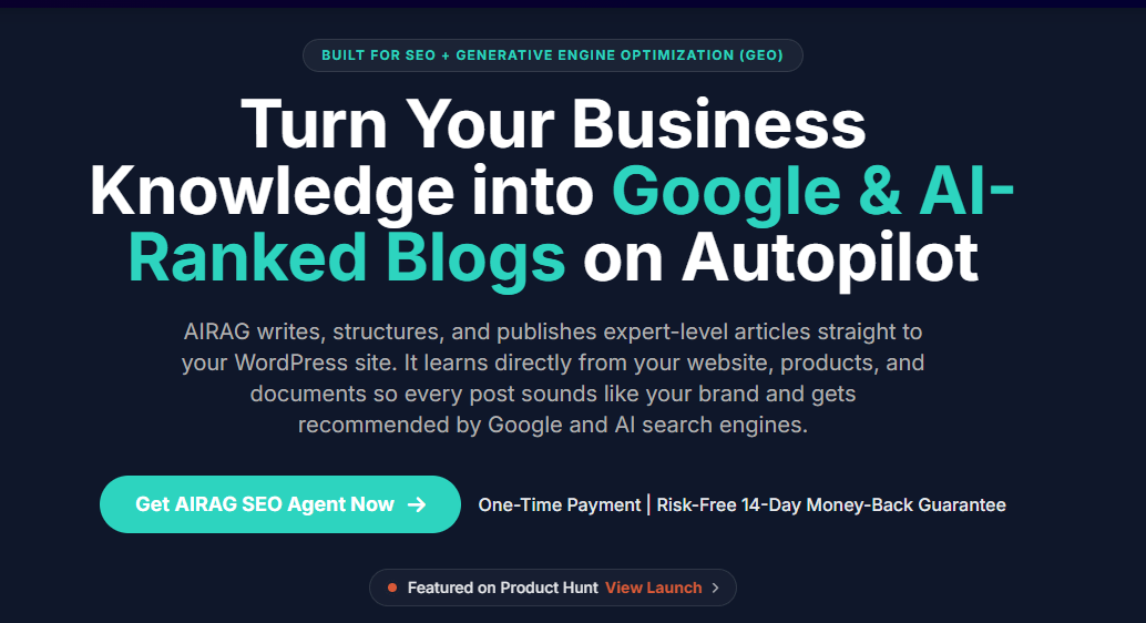 AIRAG SEO Screenshot