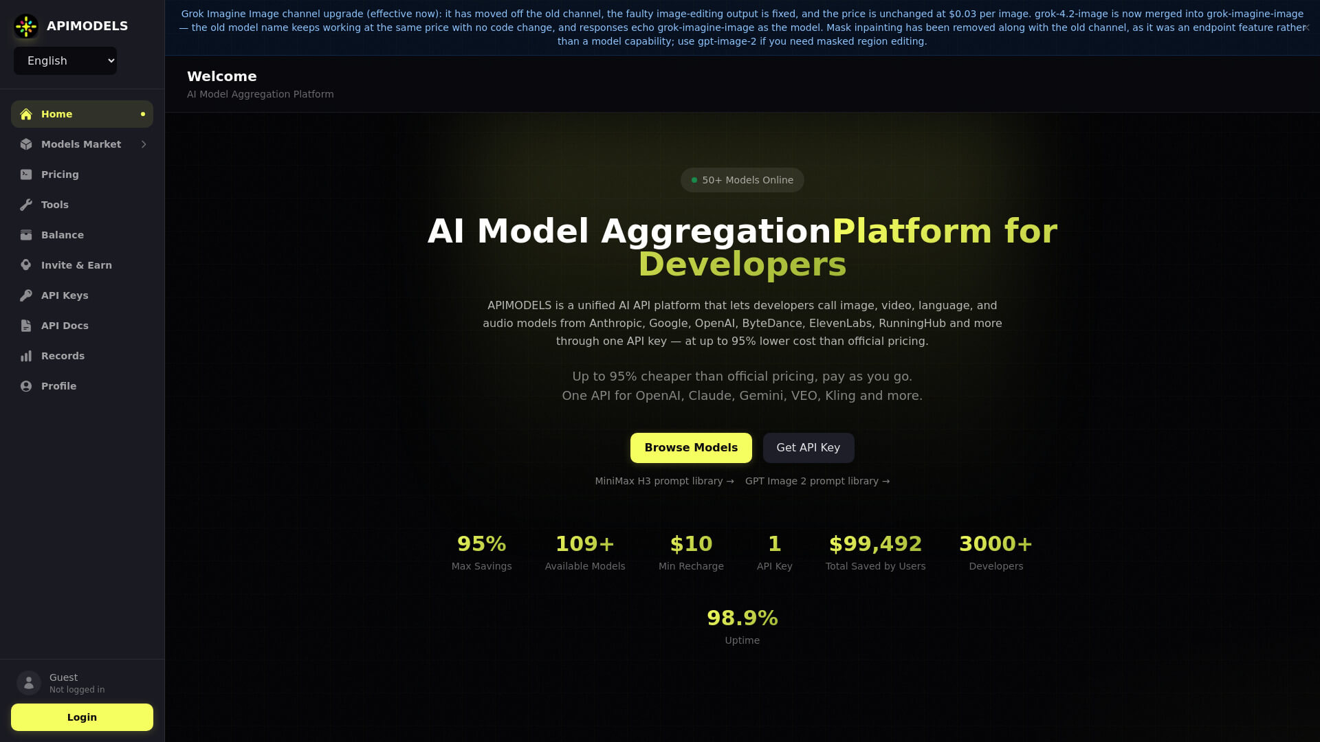 API Models Screenshot