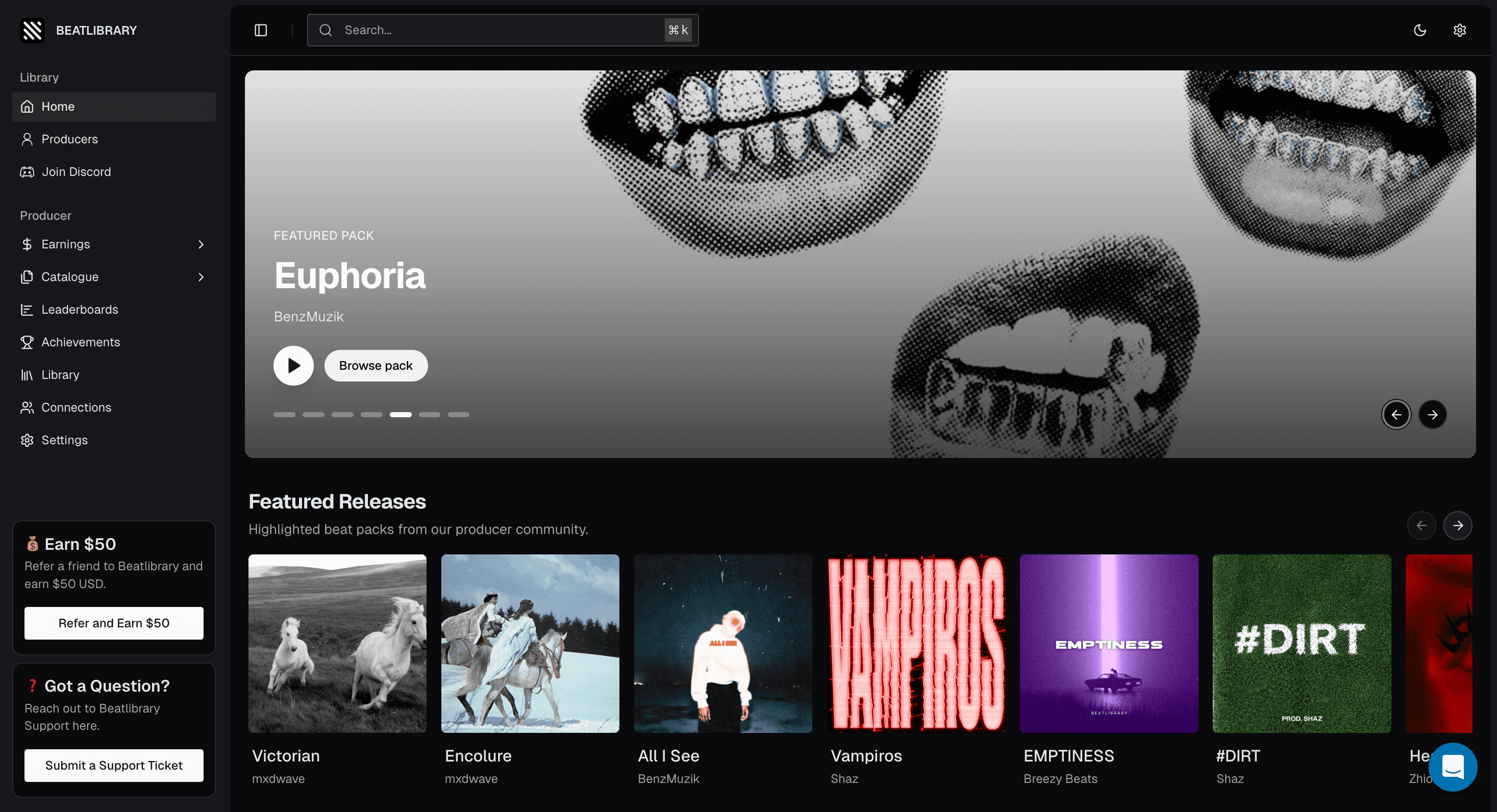 Beatlibrary.io Screenshot