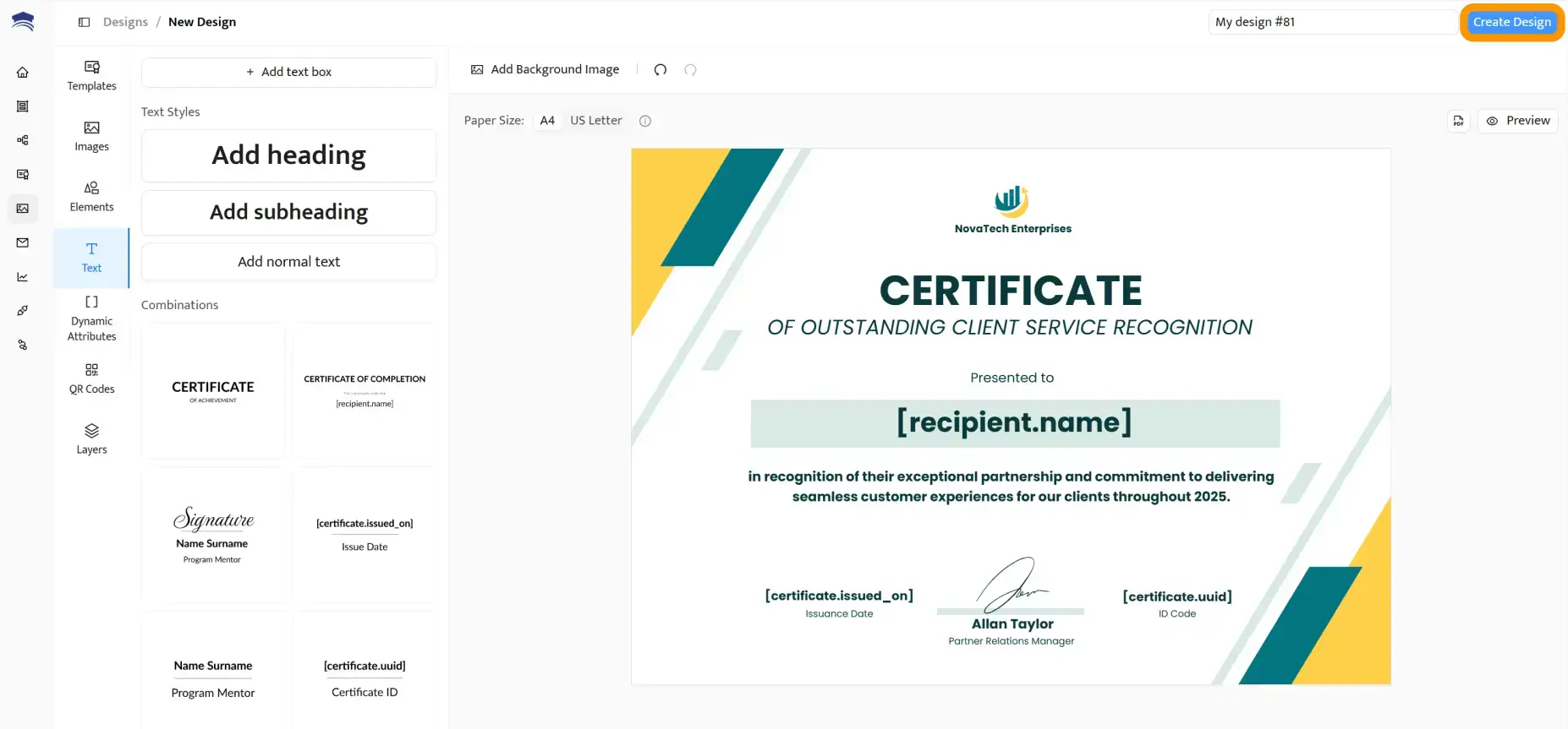 Certifier Screenshot