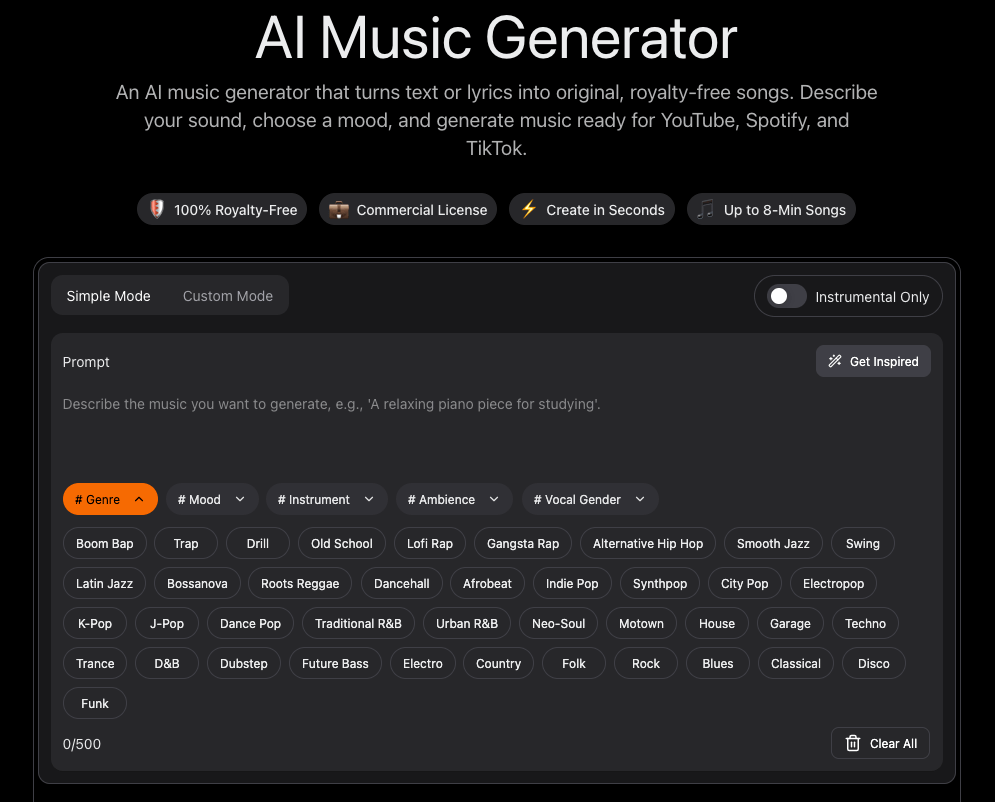 Create Music AI Screenshot
