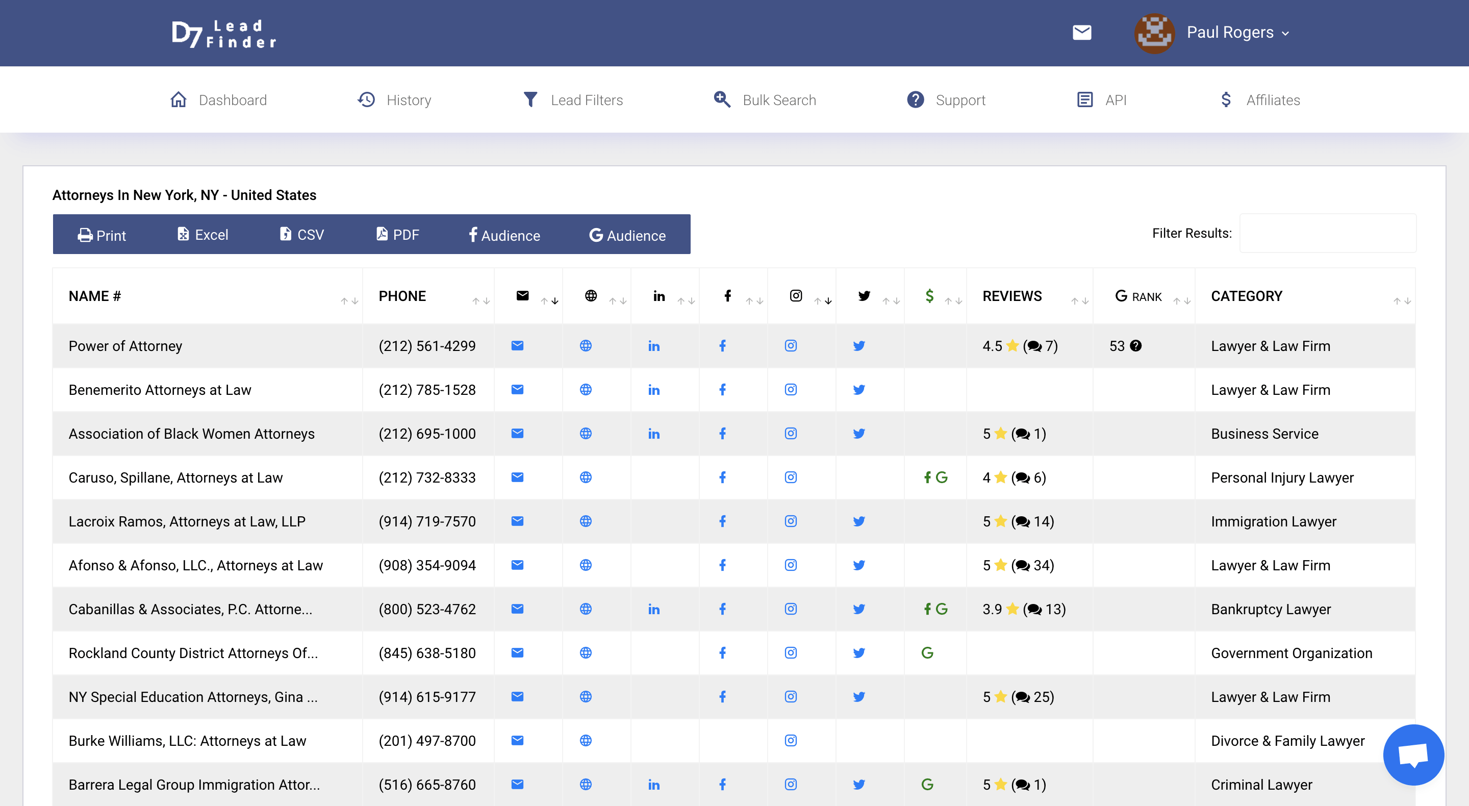 D7 Lead Finder Screenshot