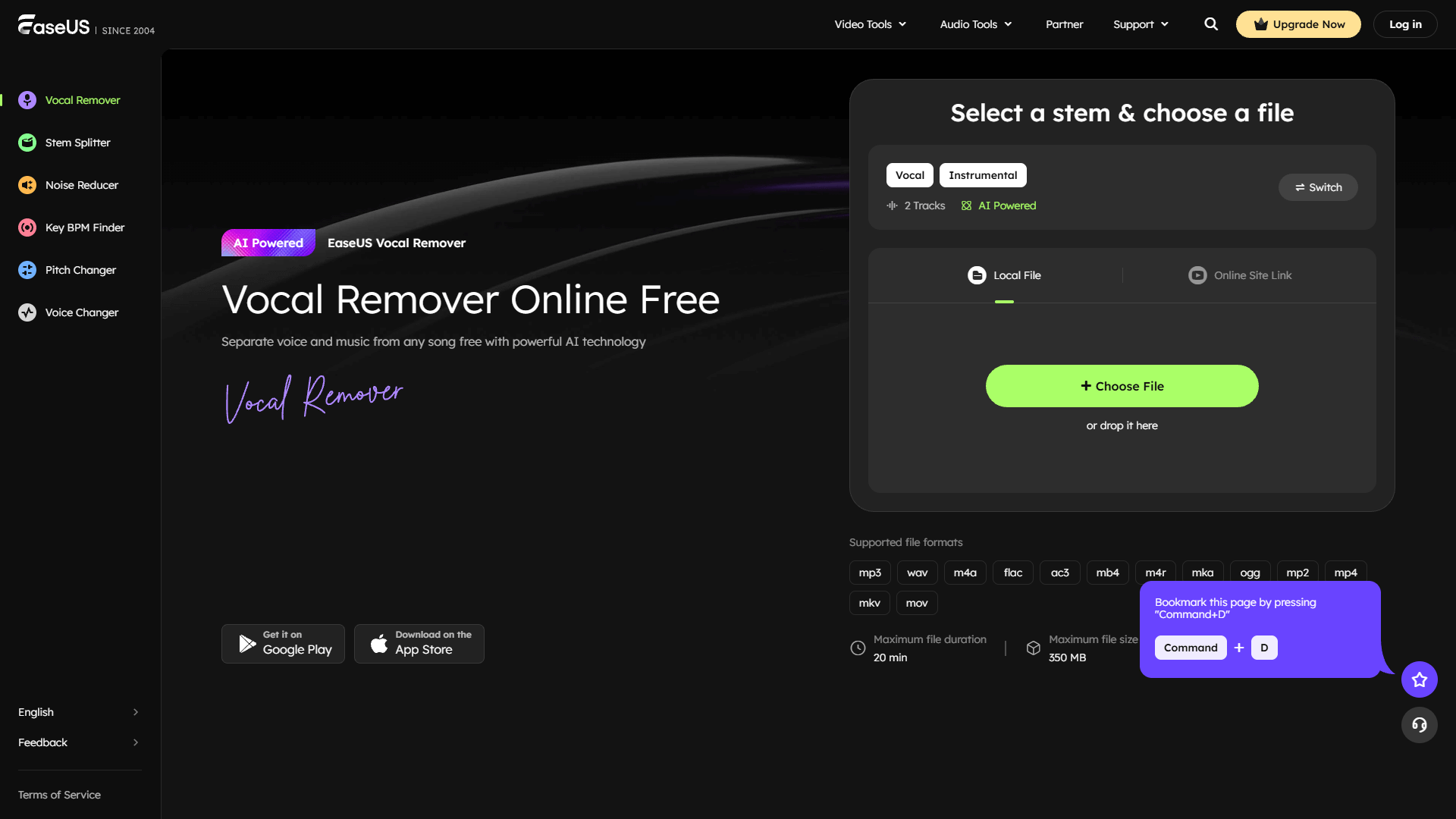 EaseUS Vocal Remover Screenshot