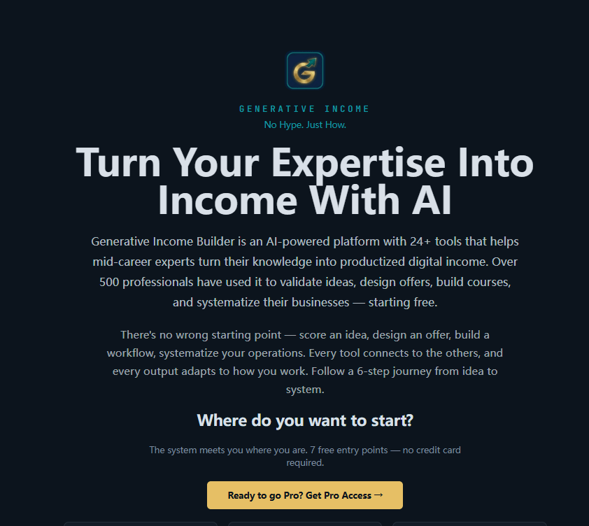 Generative Income AI Screenshot