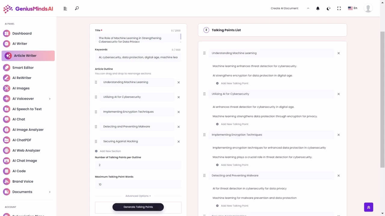 GeniusMindsAI Screenshot