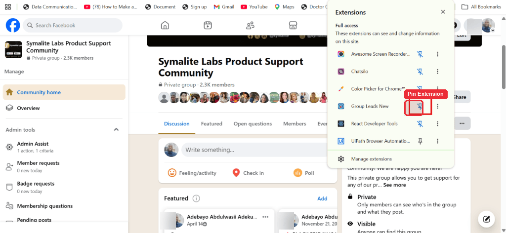 Group Leads Screenshot