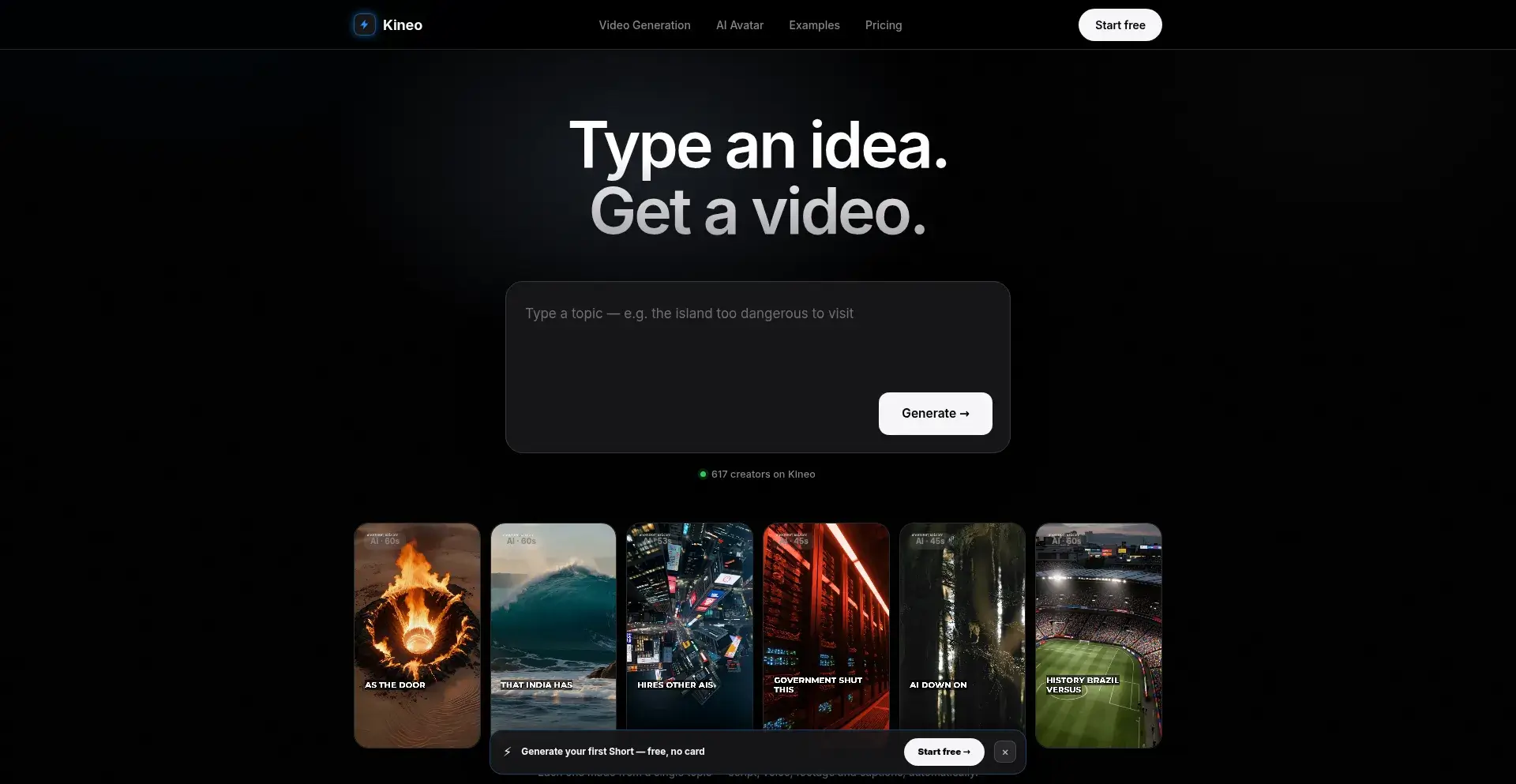 Kineo AI YouTube Shorts Screenshot