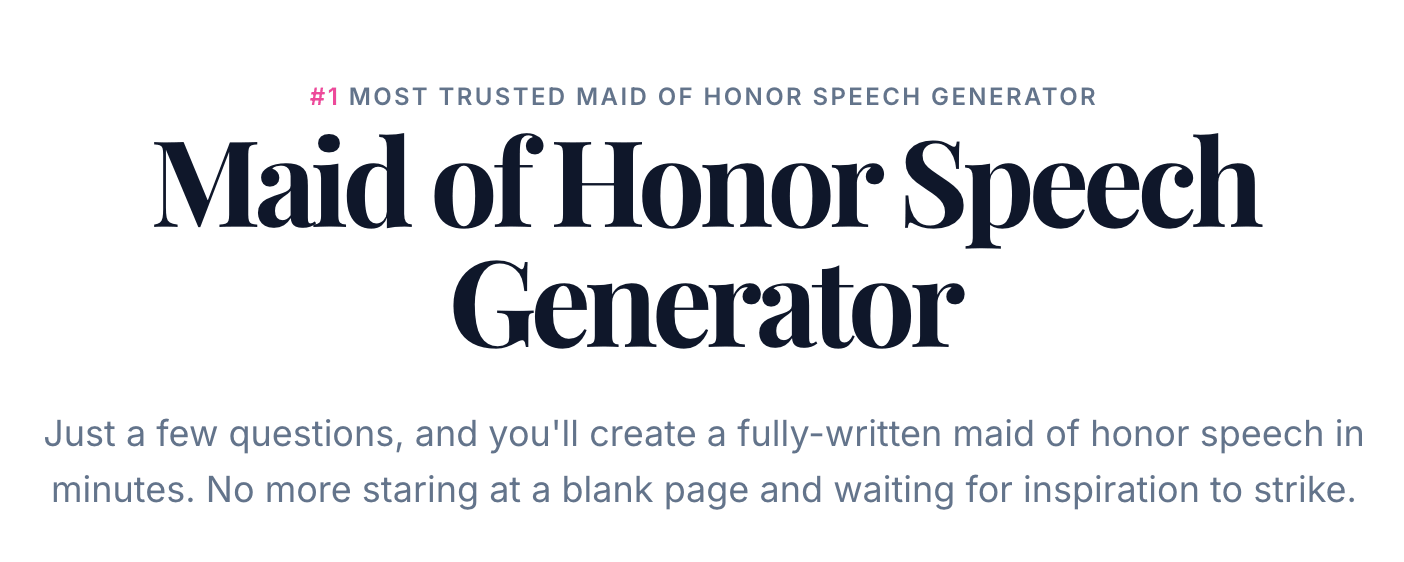 Maid of Honor Speech Screenshot