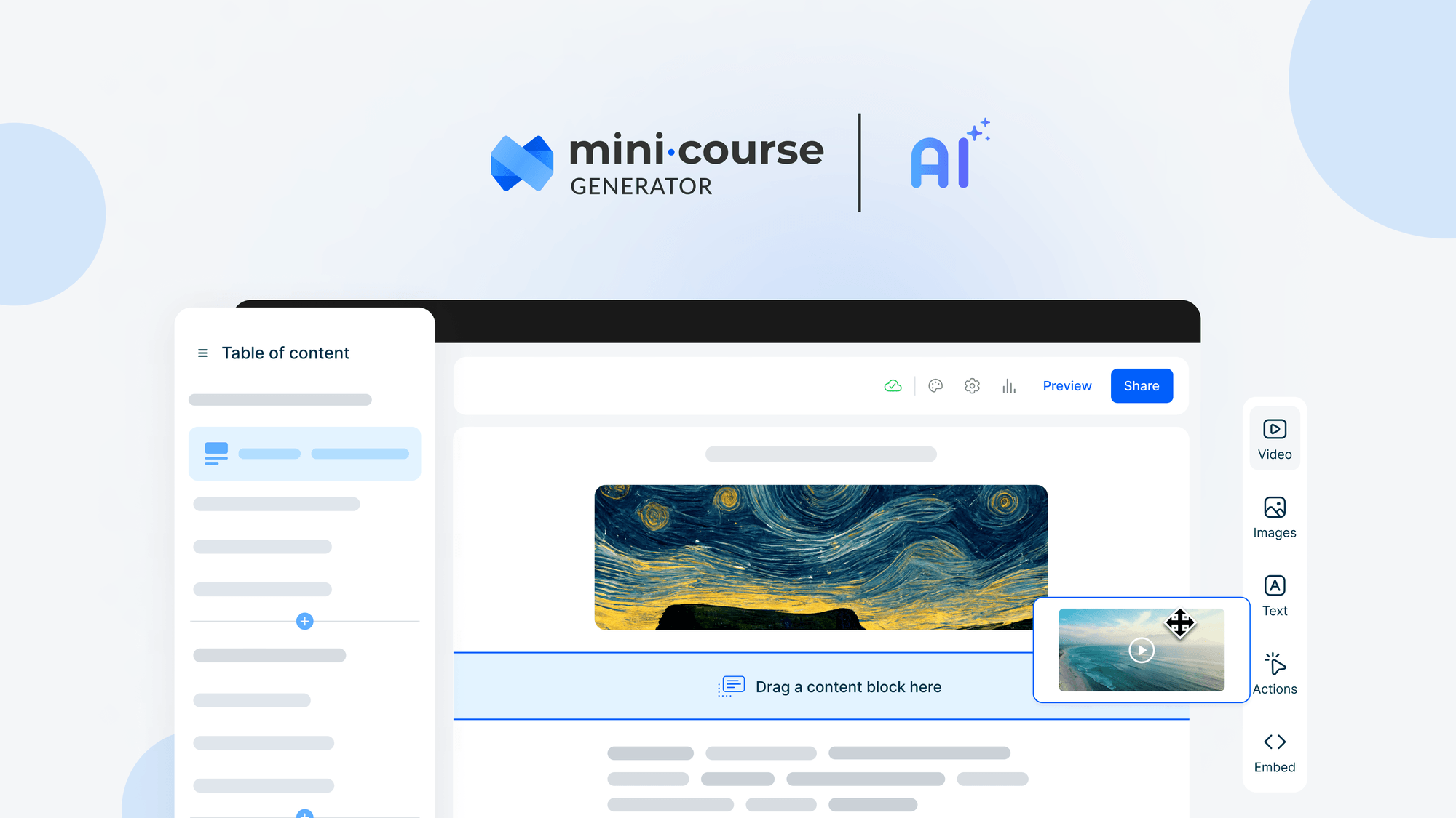 Mini Course Generator Screenshot
