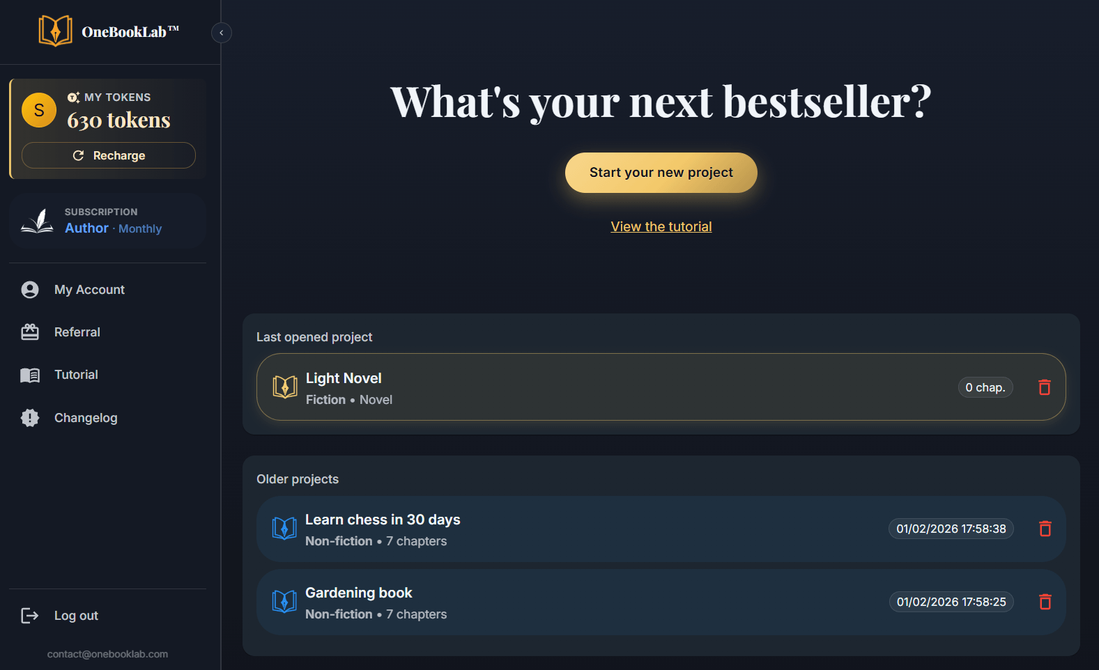 OneBookLab Screenshot