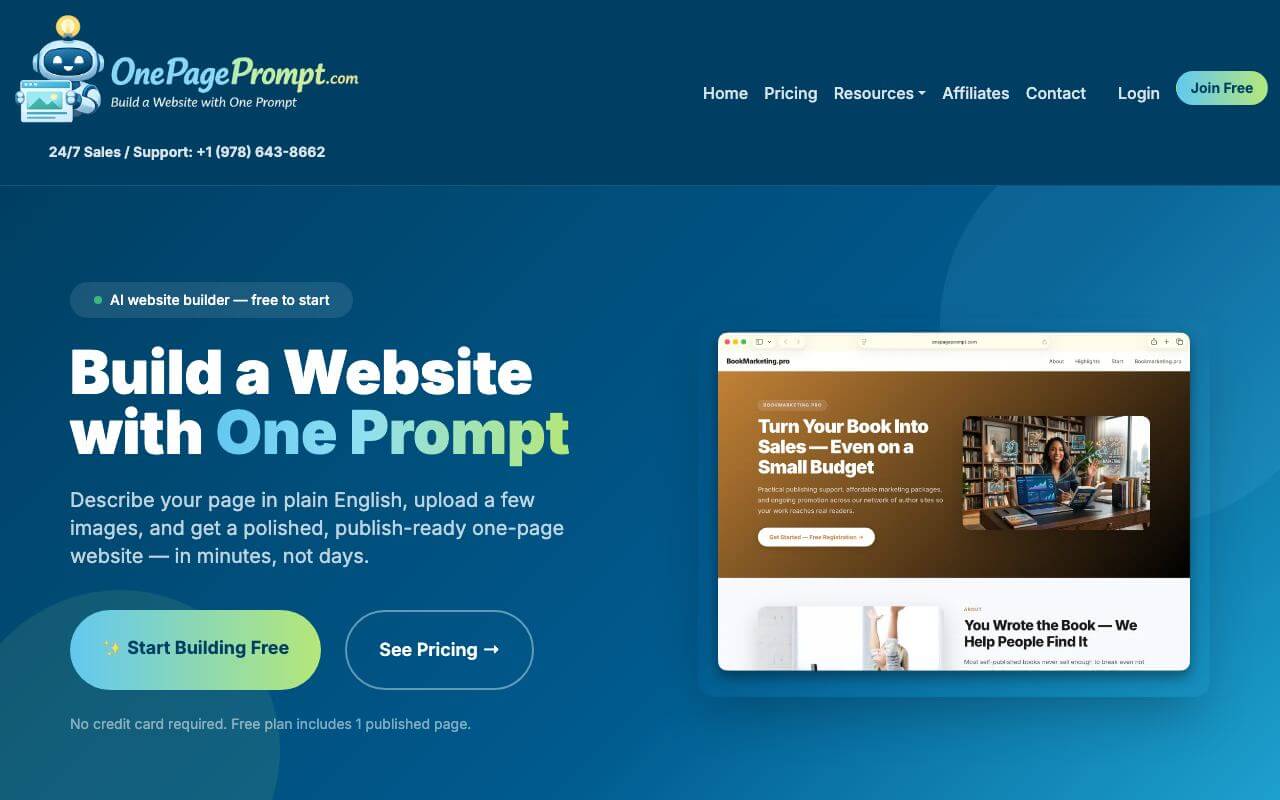 OnePagePrompt Screenshot