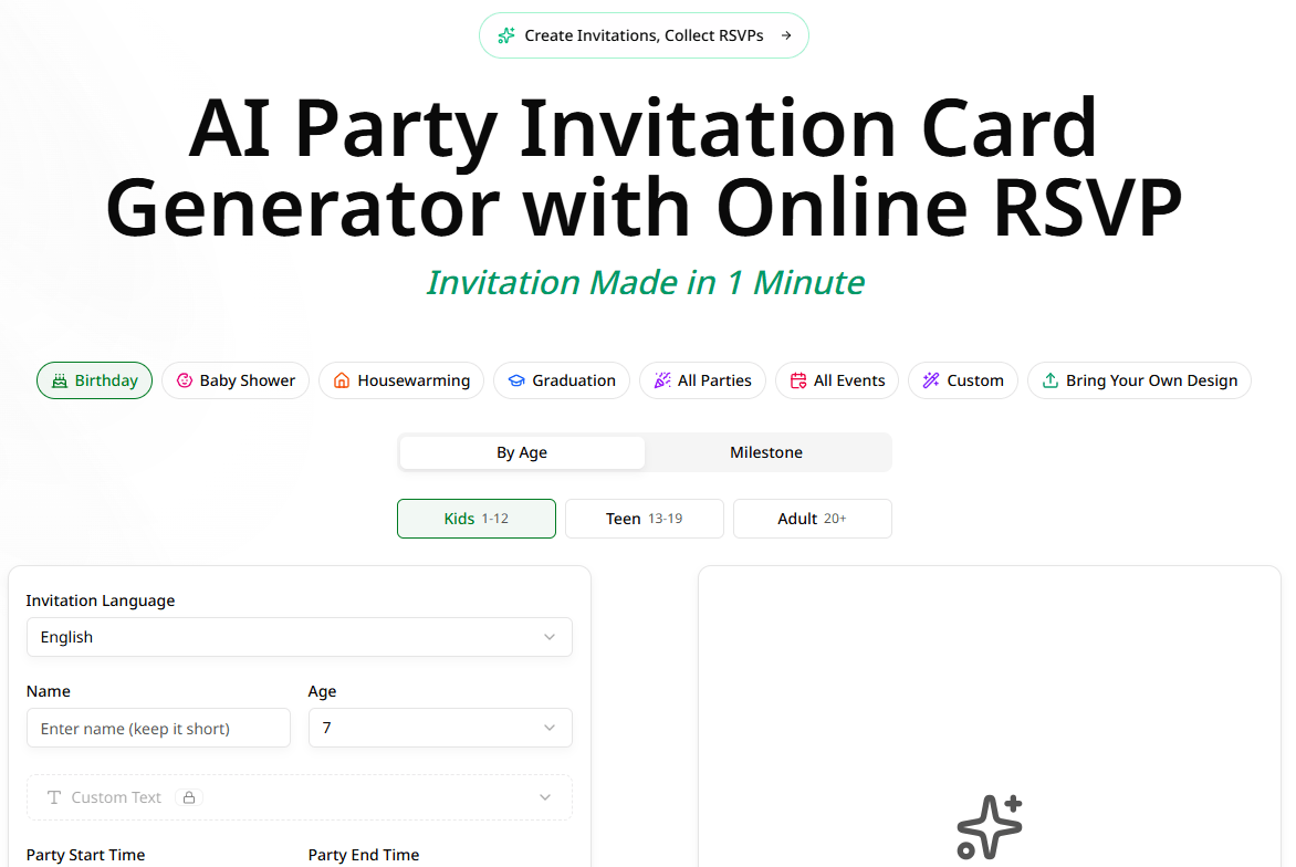 PartyInvitation AI Screenshot