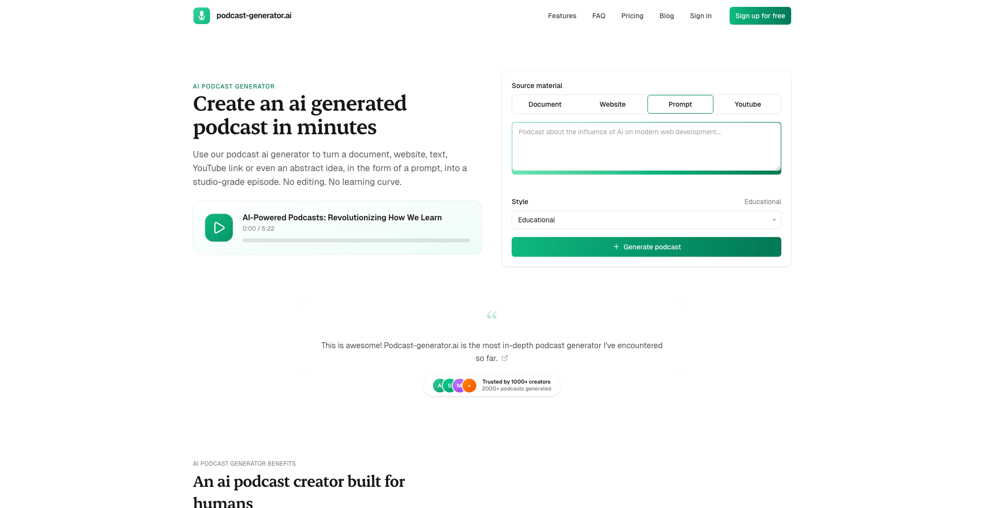Podcast Generator AI Boxshot