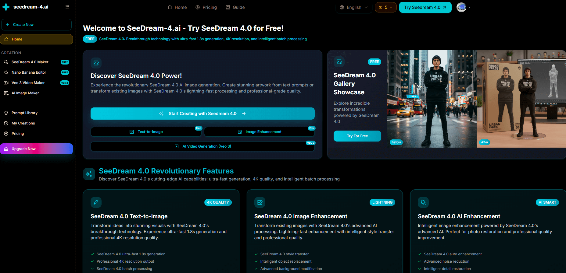 SeeDream-4.ai Screenshot