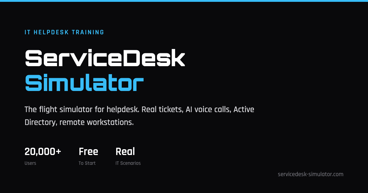 ServiceDesk Simulator Screenshot