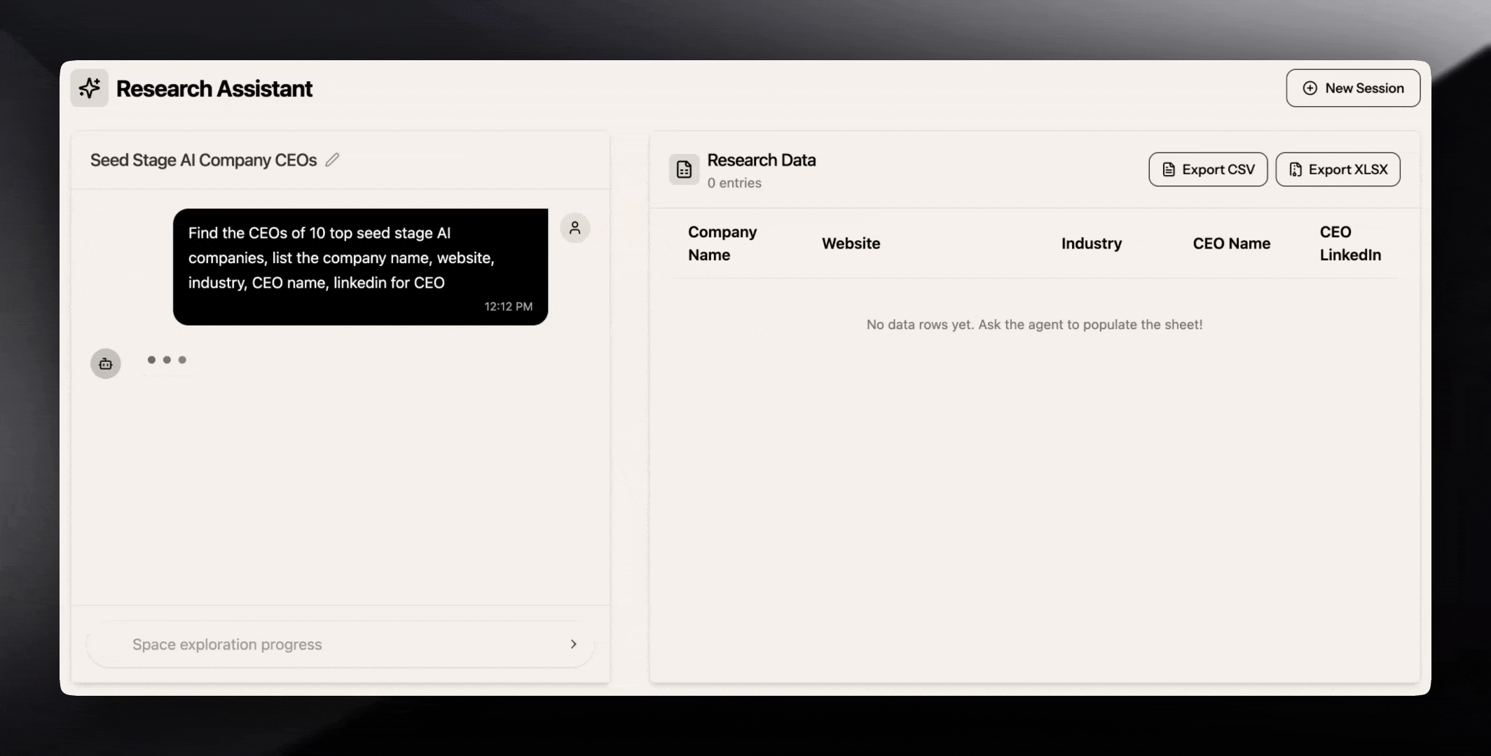 Sheets.chat Screenshot
