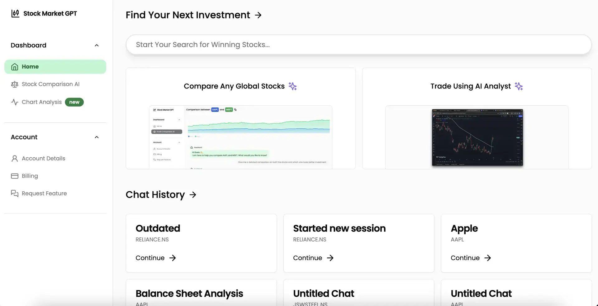 Stock Market GPT Screenshot