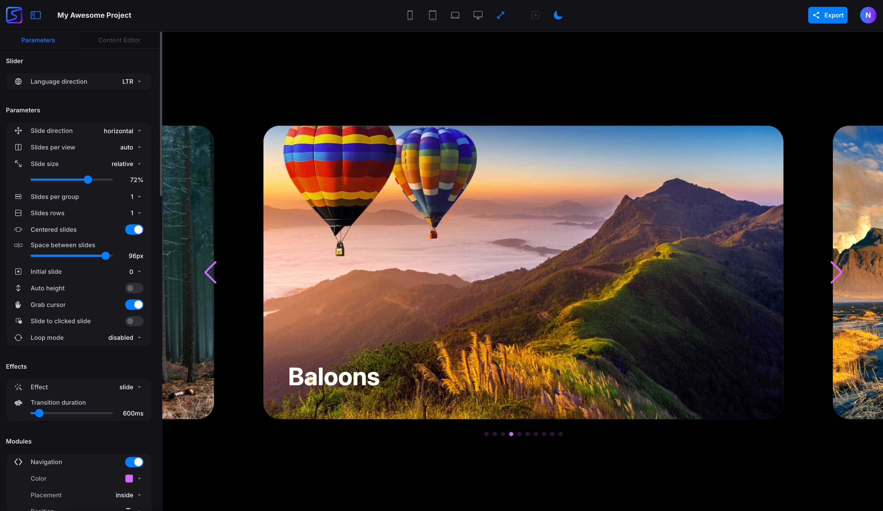 Swiper Studio Screenshot
