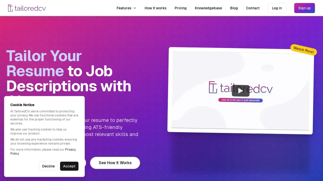 TailoredCV.ai Screenshot