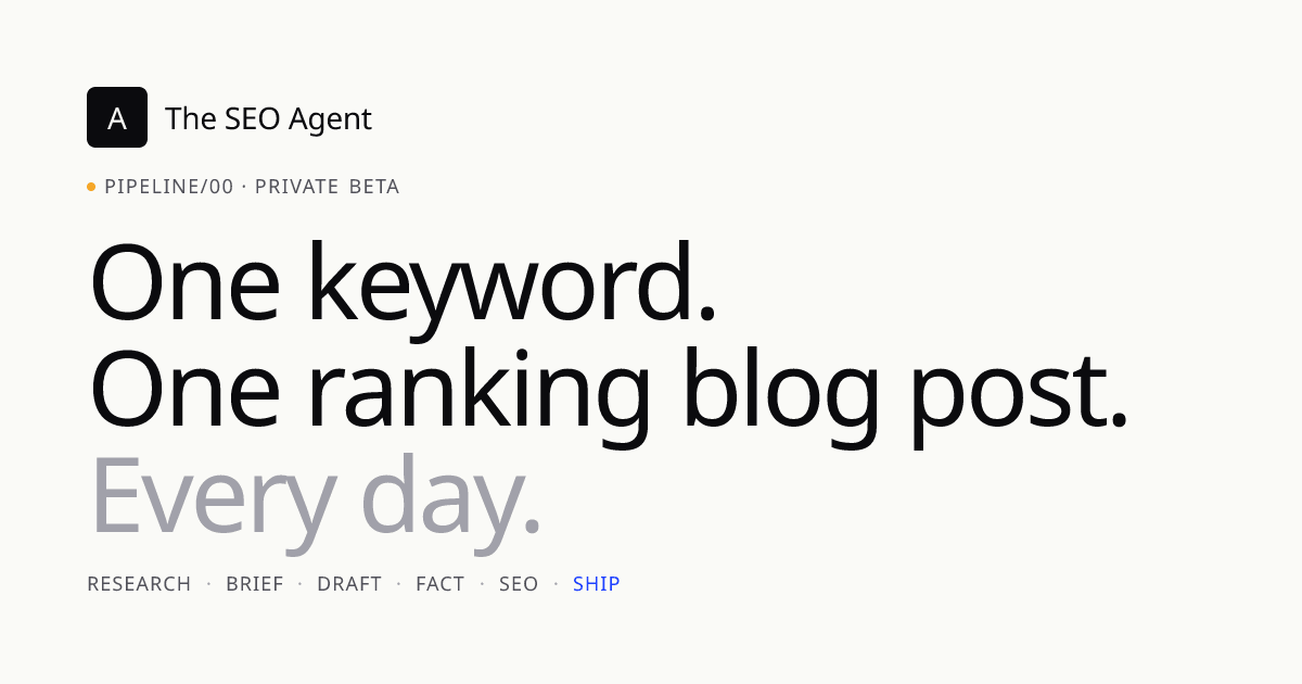 The SEO Agent Screenshot