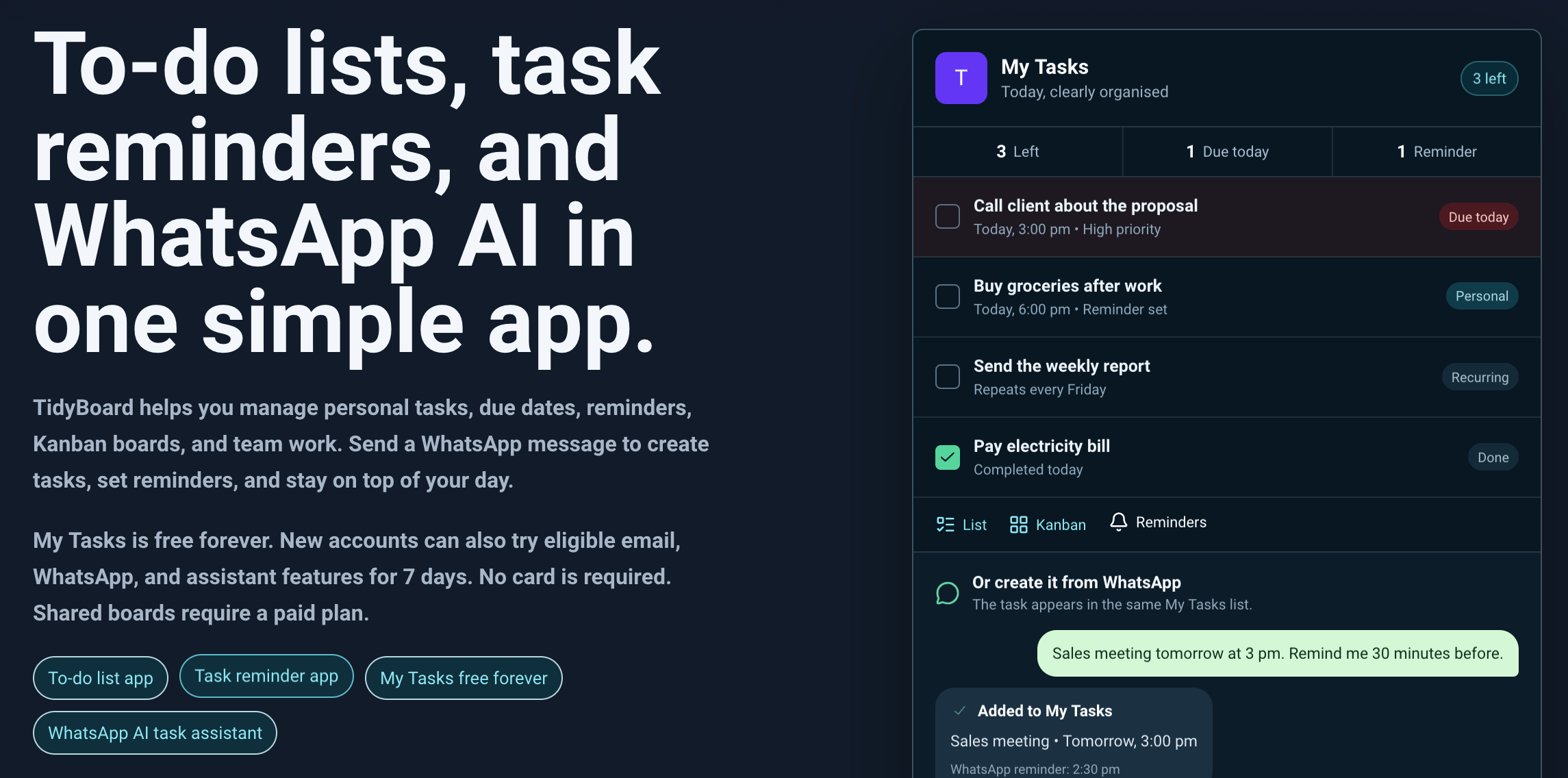 TidyBoard Screenshot