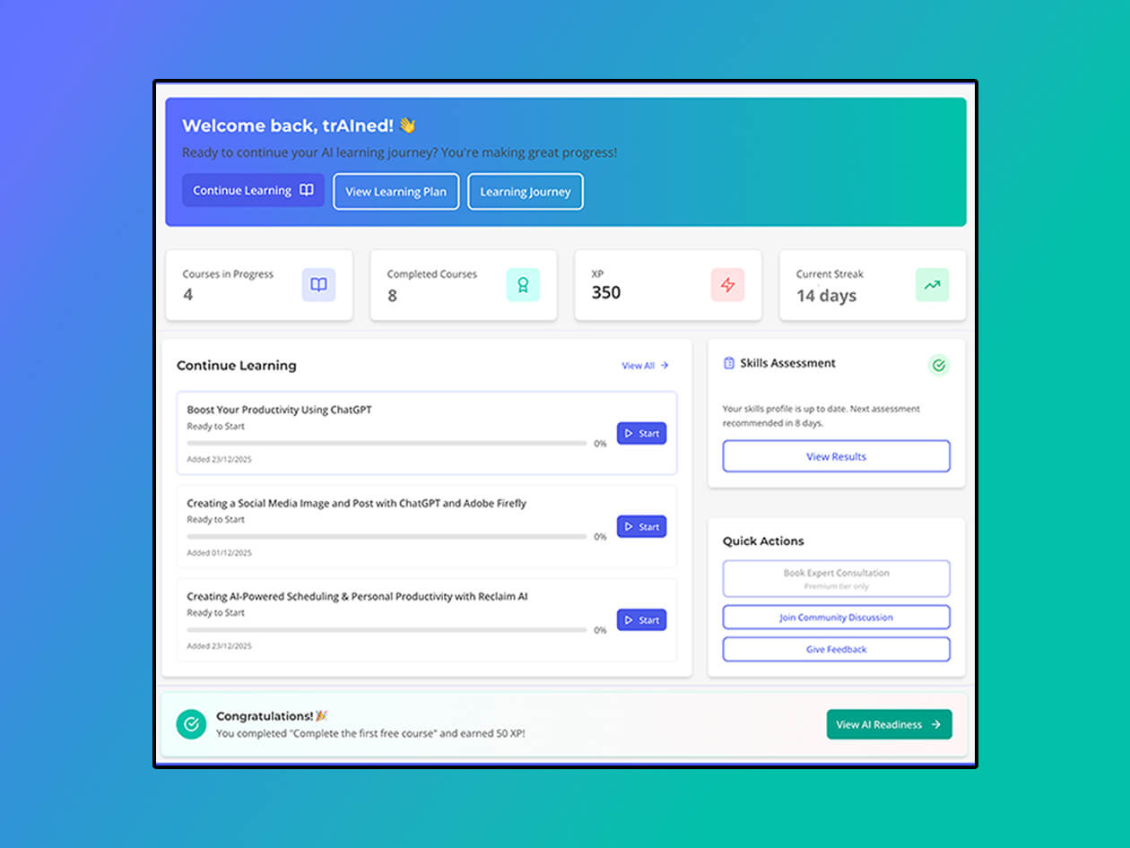 trAInedup.ai Screenshot
