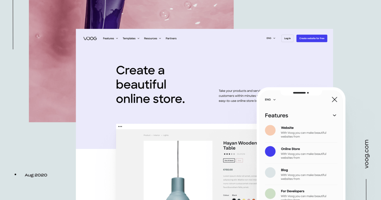 Voog website builder Screenshot