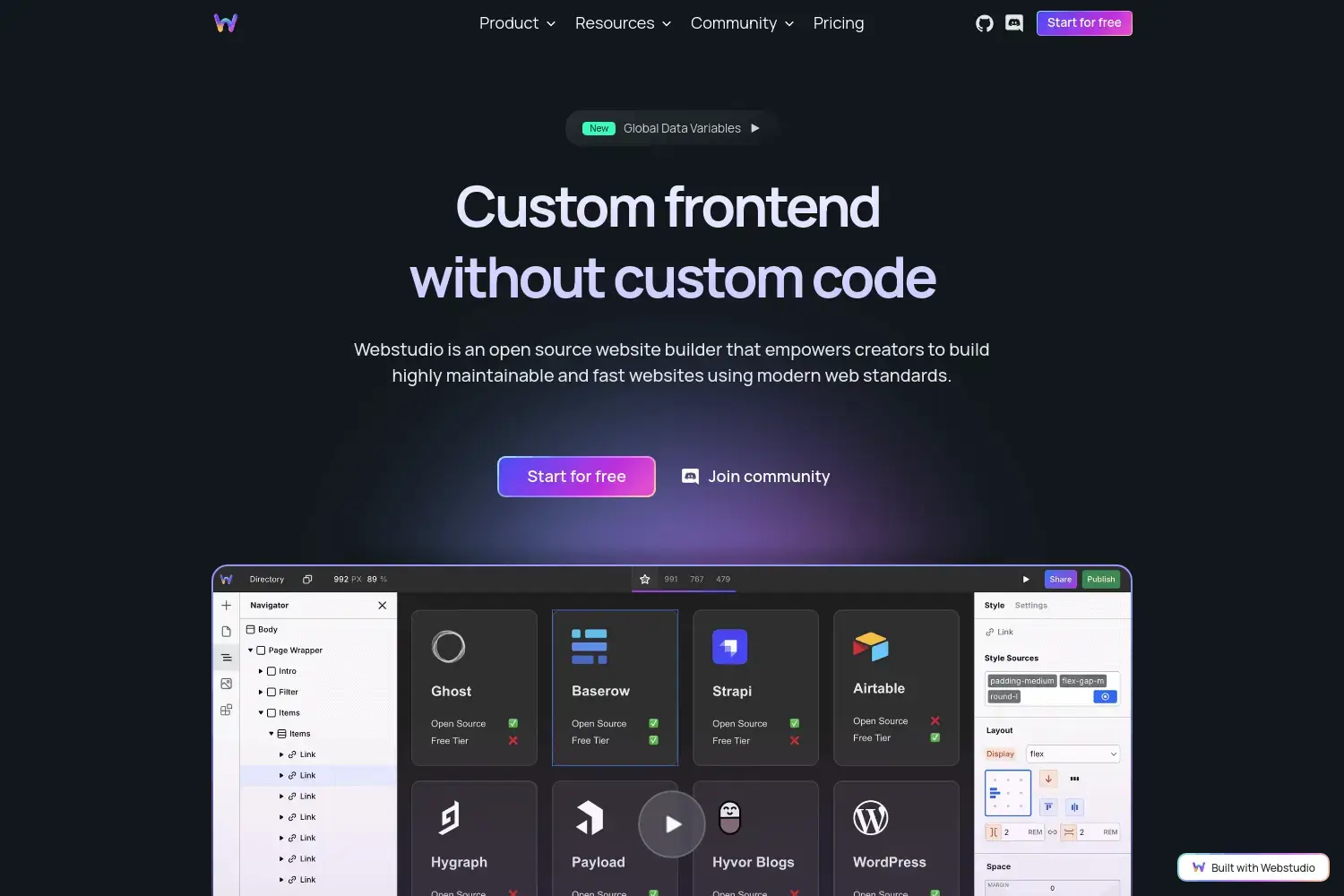 Webstudio Screenshot
