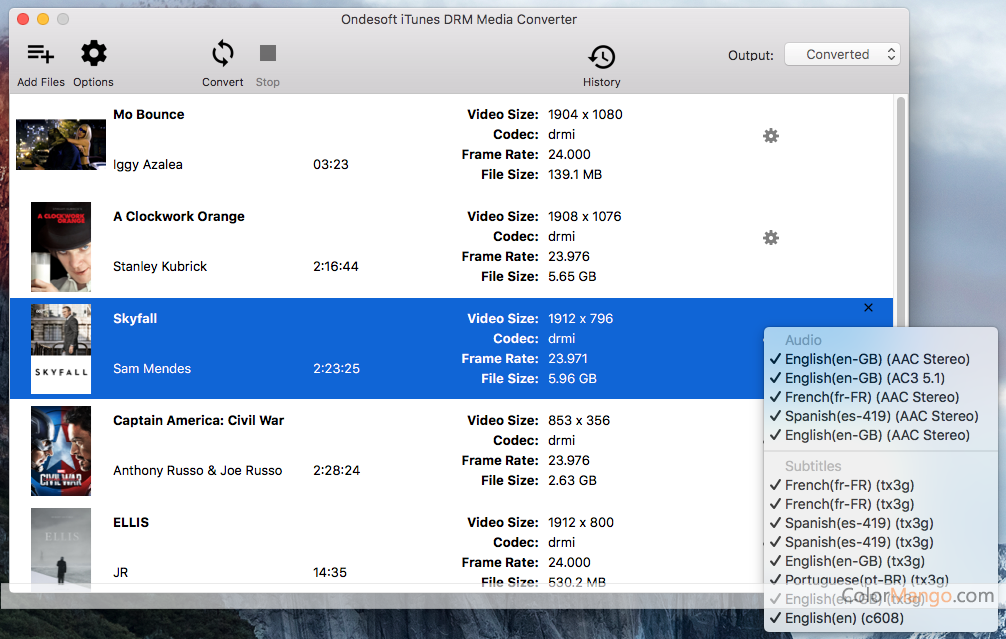 ondesoft itunes converter key