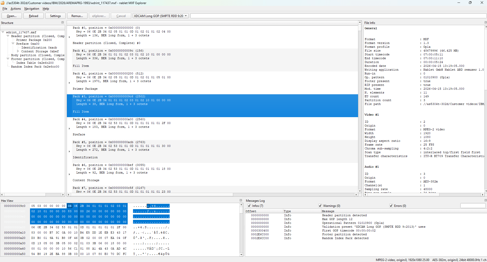 nablet MXF Explorer Screenshot