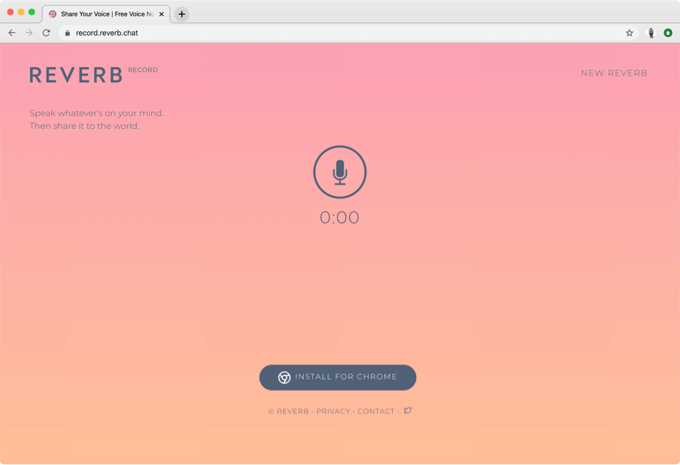 Reverb Record Screenshot