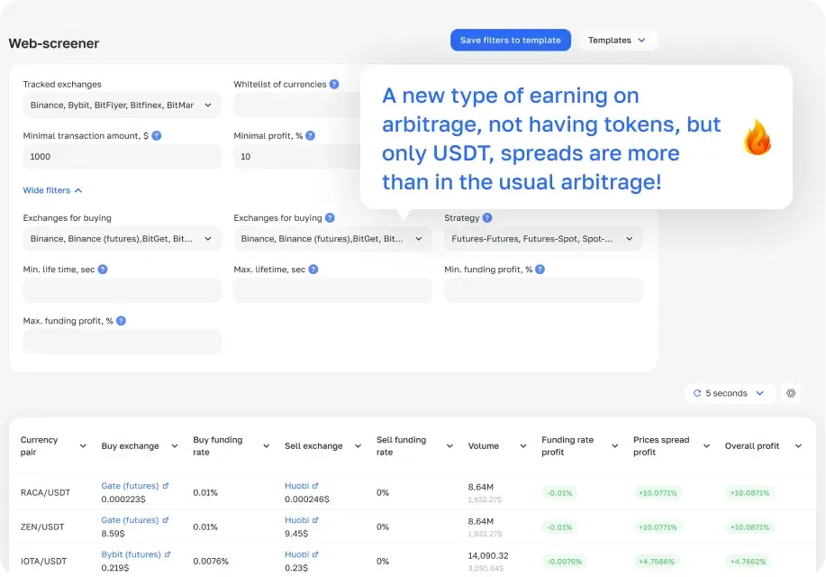 Arbitrage Scanner Screenshot