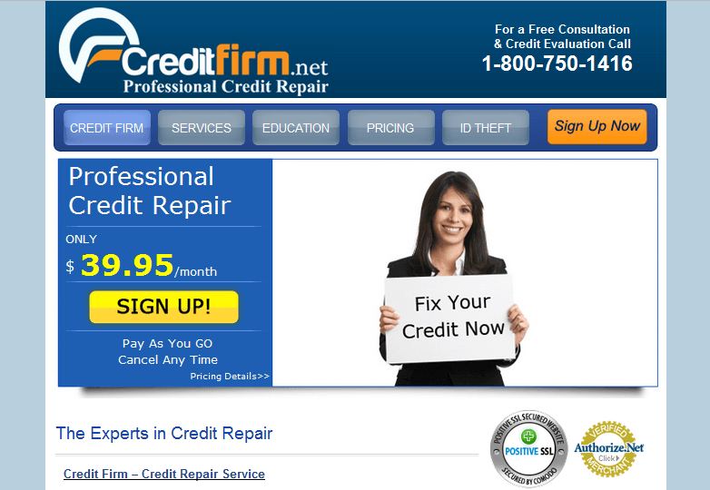 Credit Firm Screenshot