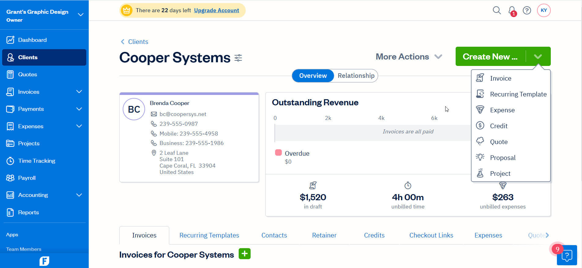 FreshBooks Screenshot