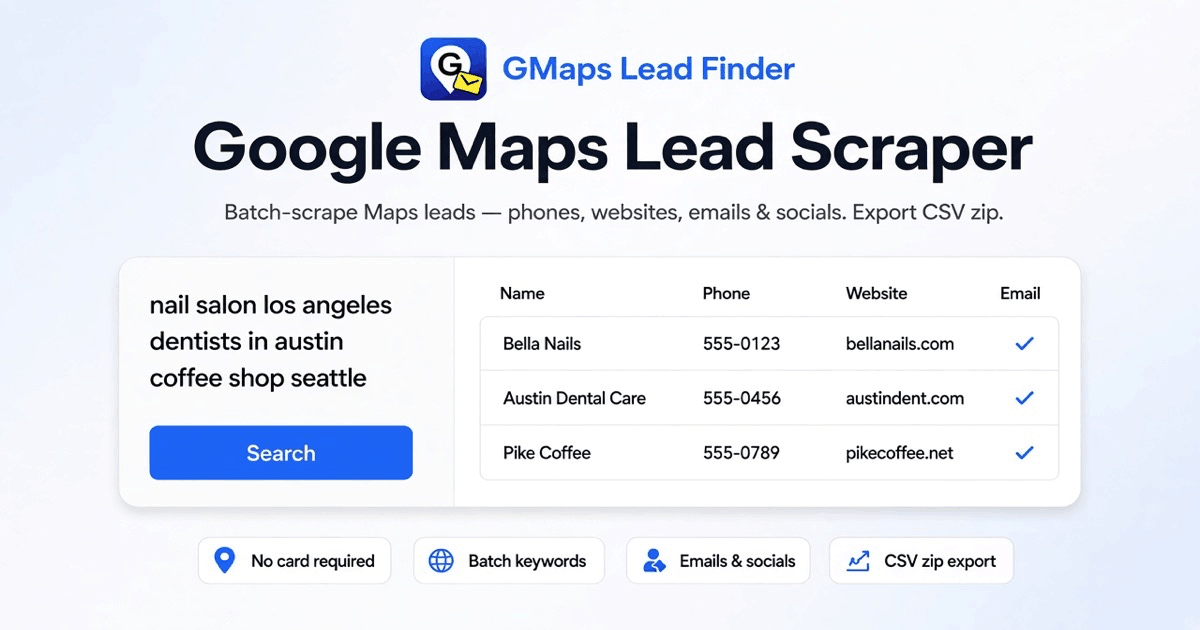 GMaps Lead Finder Screenshot
