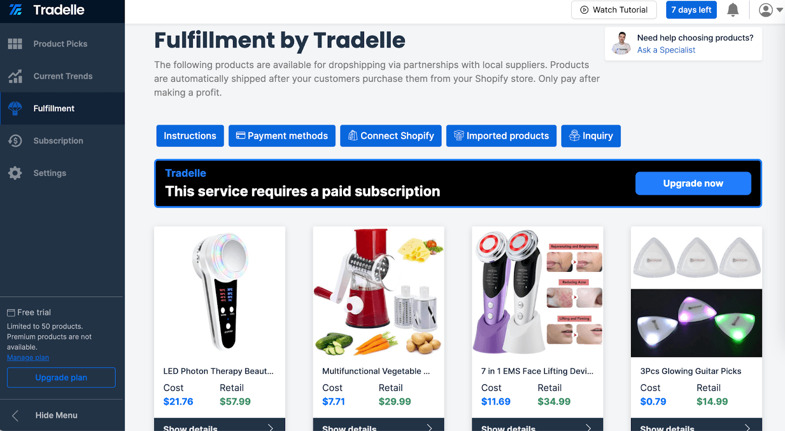 Tradelle Screenshot
