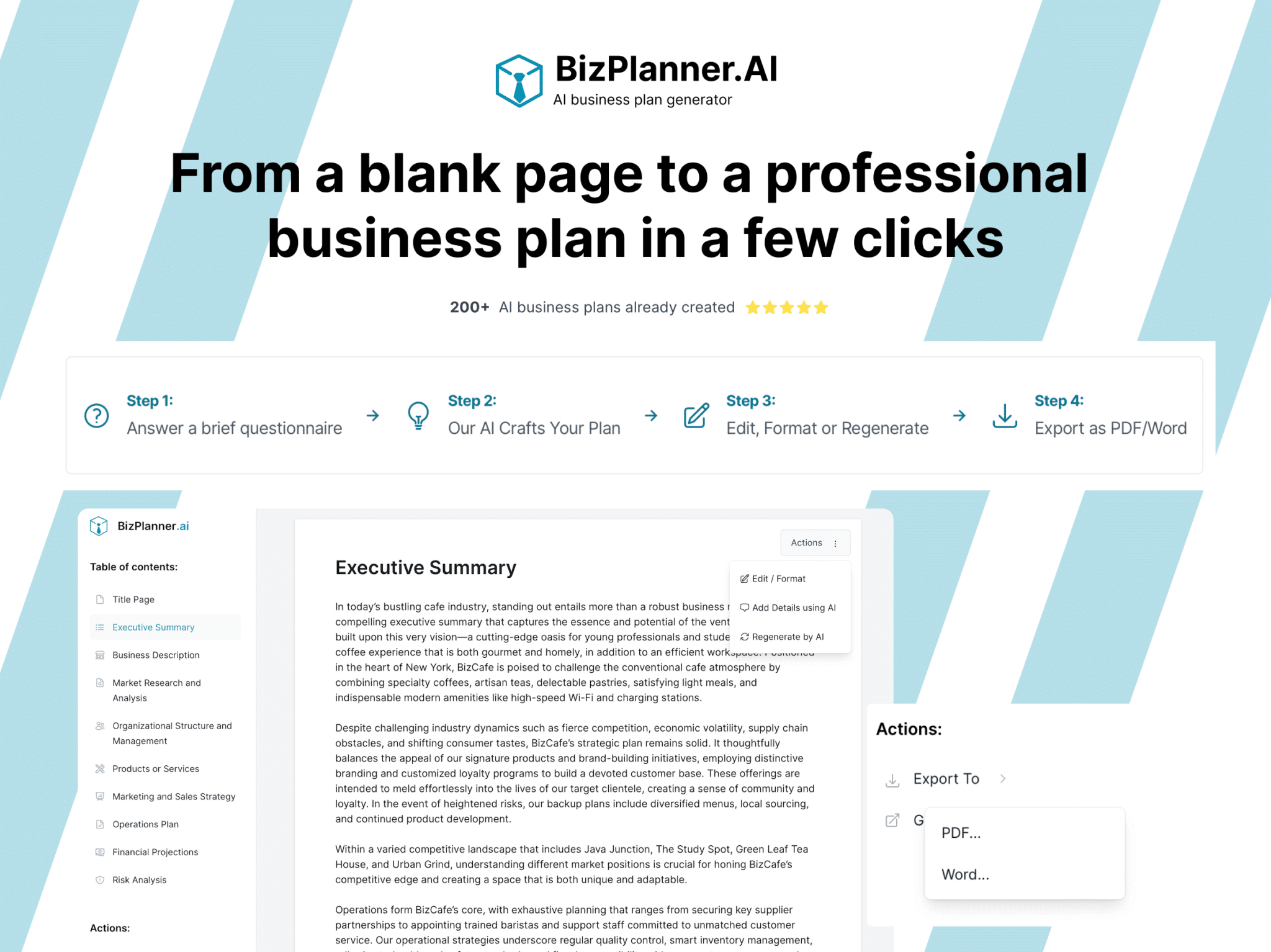 BizPlanner AI Screenshot