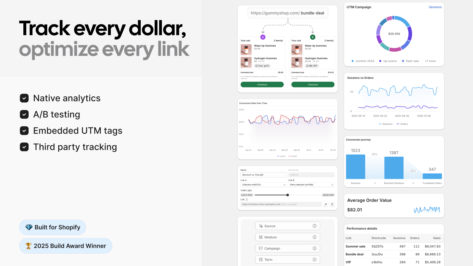 Checkout Links Screenshot