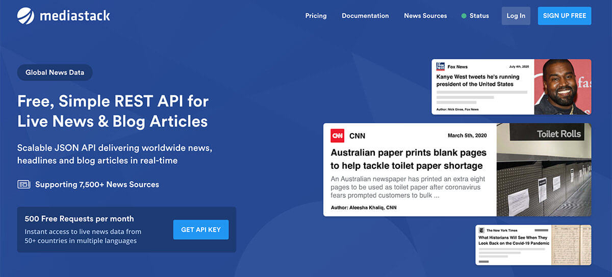 Mediastack API Screenshot
