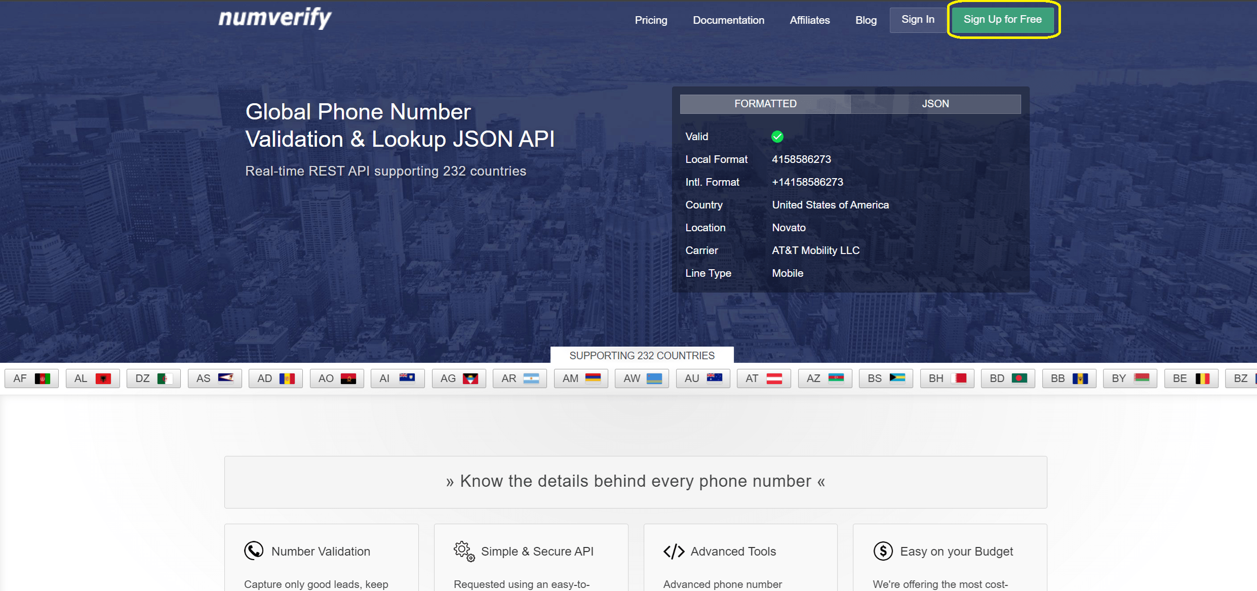 Numverify Screenshot