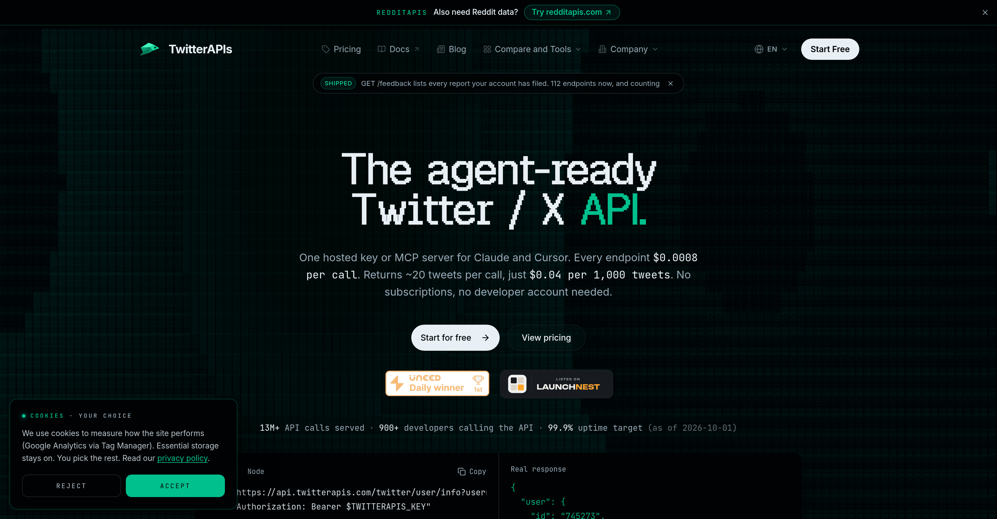 TwitterAPIs Screenshot