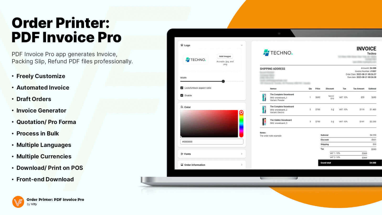 Vify Order Printer Screenshot