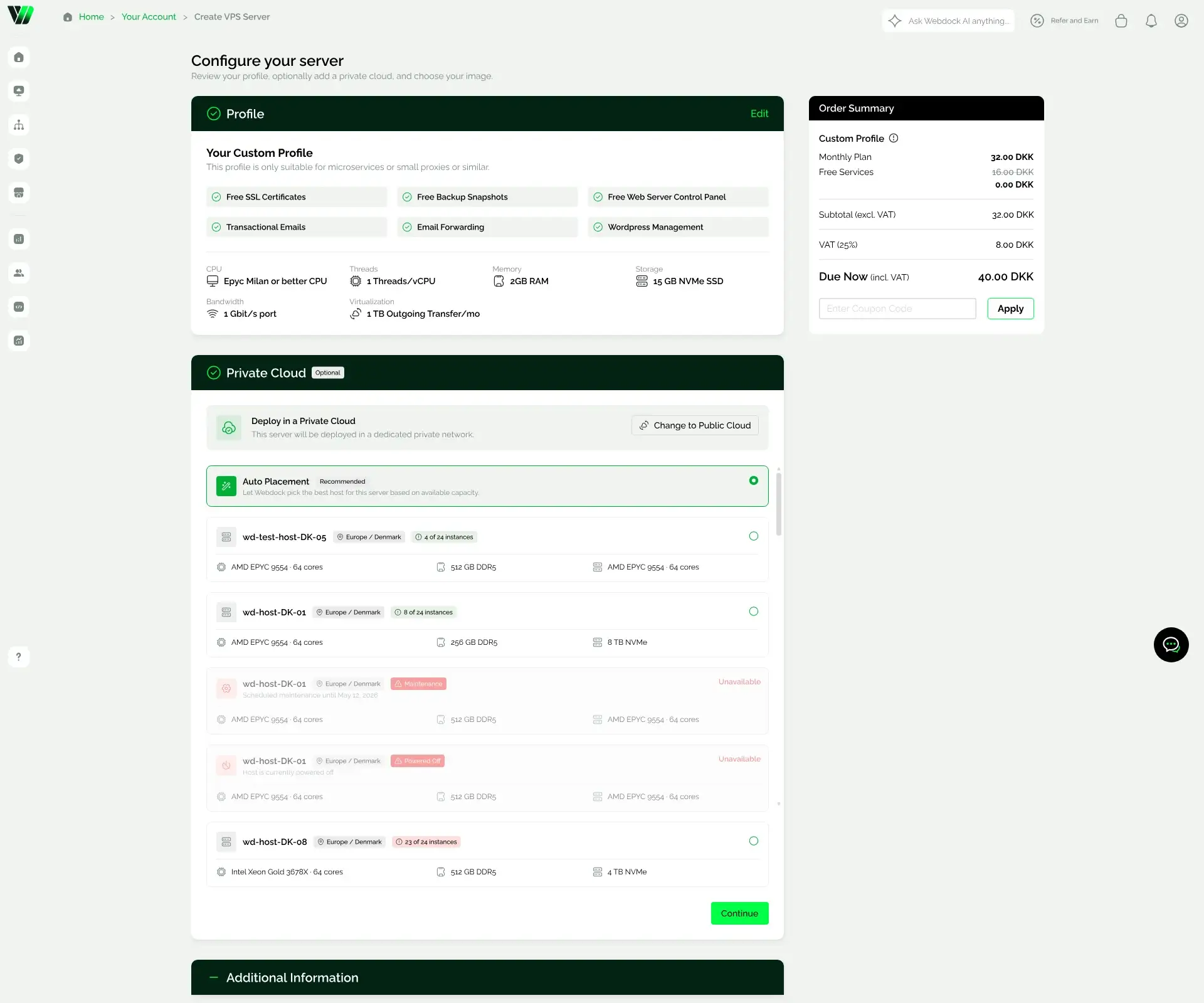 Webdock.io Screenshot