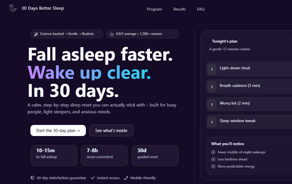 30 Days Better Sleep Screenshot