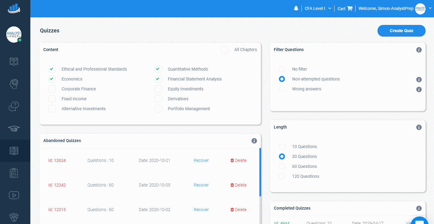 AnalystPrep Screenshot
