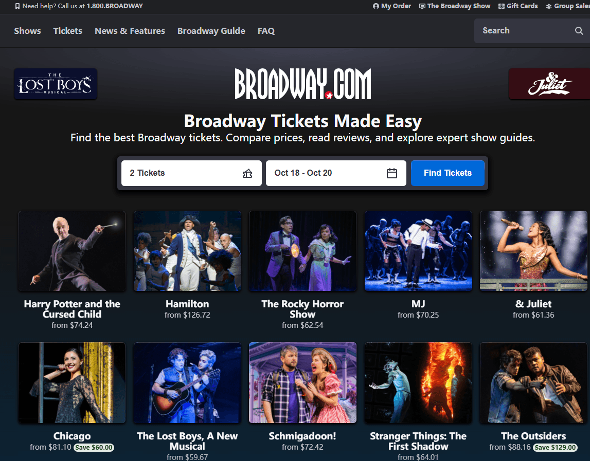 Broadway.com Screenshot