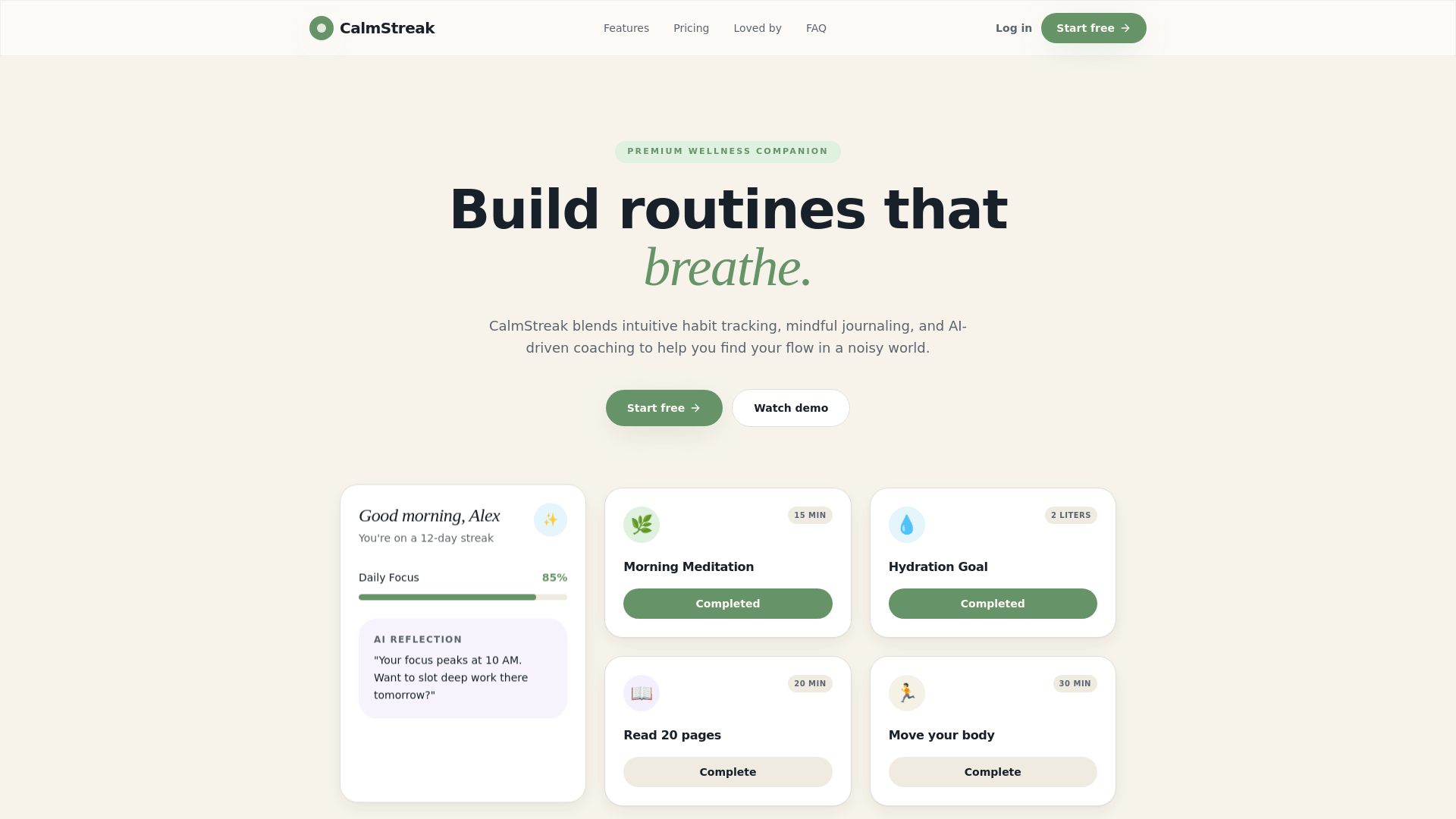 Calmstreak Screenshot