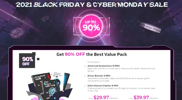 <b>Advanced SystemCare</b> and <b>Driver Booster</b> - Get Up to 90% off IObit Black Friday Coupon!