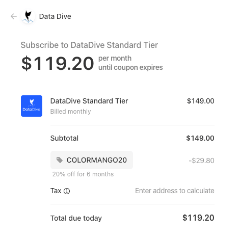 Data Dive Discount